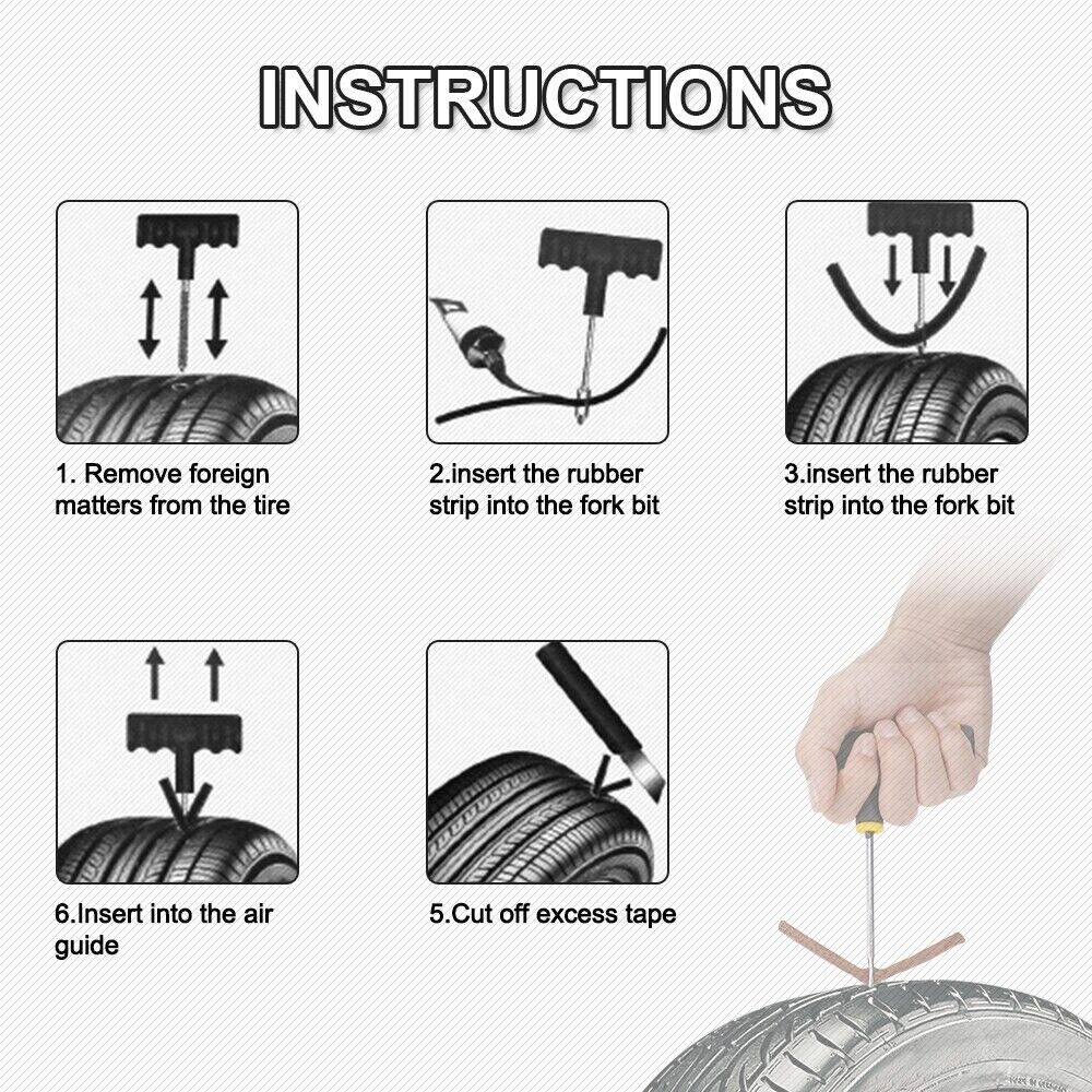 68pc Tire Repair Kit DIY Flat Tire Repair
